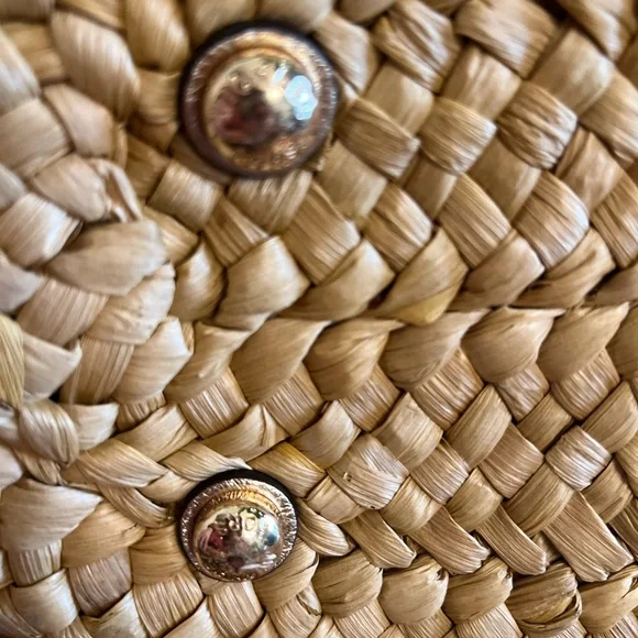 Michael Kors Hand-Woven Straw Leather Trim ToteSantorini Summer Straw Purse - Picture 4 of 12